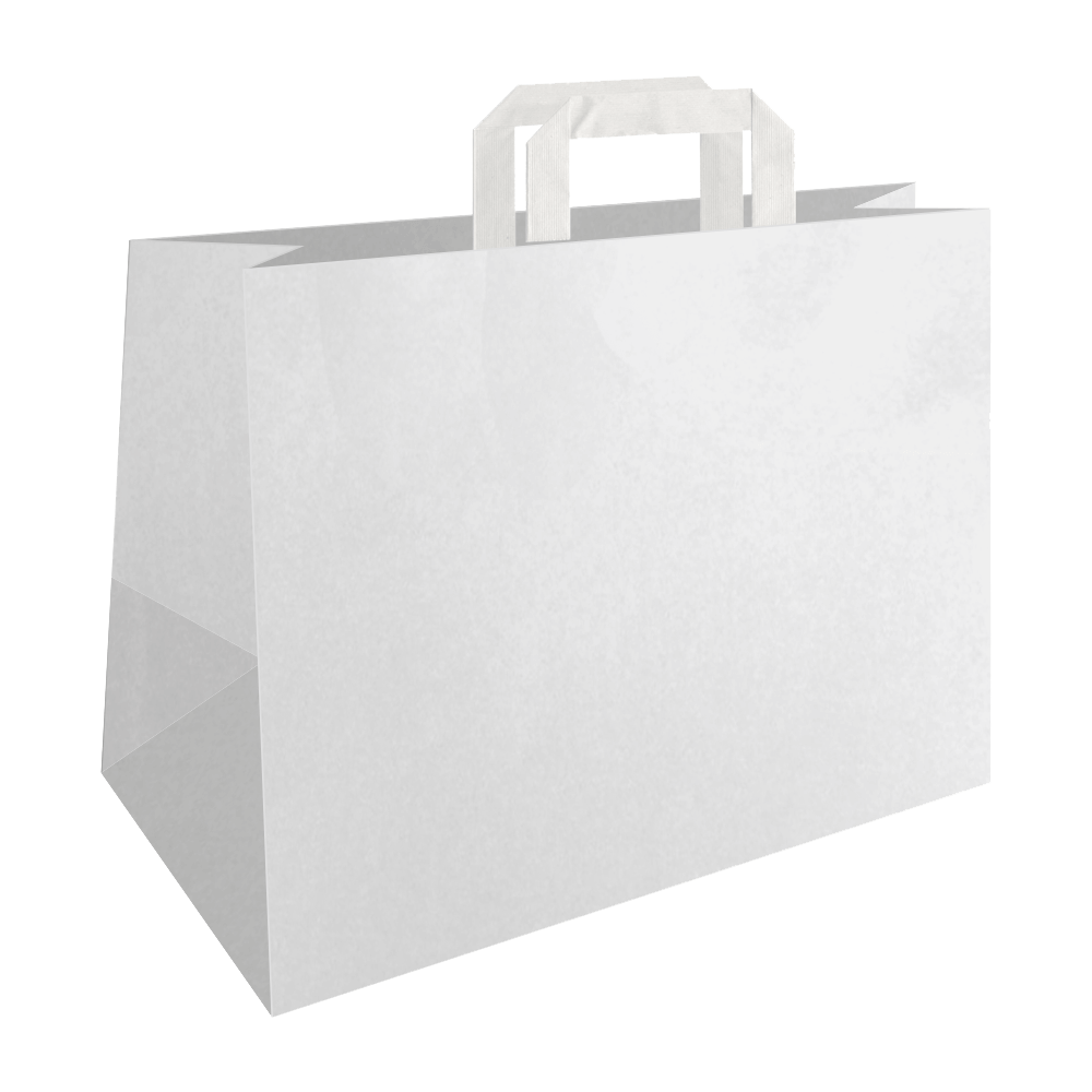 Gasztro L (32 x 21 x 27 cm) - szalagfüles papírtáska - fehér.png